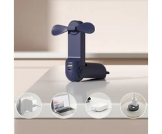 Ventiliatorius Jisulife Handheld Fan Life8 Mini Portable USB Fan with Power Bank Function 2000mAh and Flashlight - Mėlyna