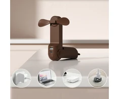 Ventiliatorius Jisulife Handheld Fan Life8 Plus Portable USB Fan with Power Bank Function 4500mAh and Flashlight - Brown