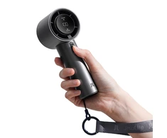 Ventiliatorius Mini dmuchawa Jisulife Handheld Fan Pro1 S 5000mAh FA53PRO przenośny wiatraczek wentylator USB metalowy - tamsiai pilka