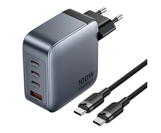 „Vention“ 100 W GaN 1 x USB-A 3 x USB-C + USB-C į USB-C kabelis 1 m