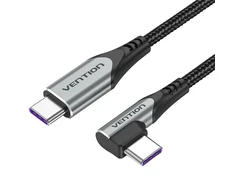 Vention Ventiliacijos TAKHF USB-C į USB-C 5A kampinis kabelis (pilkas)