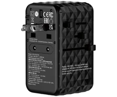Verbatim kelioninis adapteris EU/UK/US GaN USB-A/3xUSB-C PD 140W UTA-10 juodas 32125