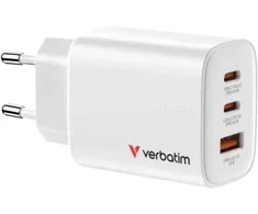 Verbatim Essentials kelioninis įkroviklis | 65W | GaN | USB-C | balta