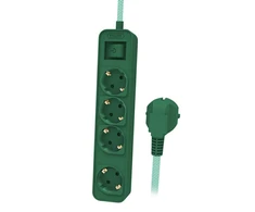 Verbatim Philips CHP2147G/60 prailginimo kabelis 4 lizdai 1 5m žalia