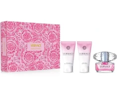 Versace Bright Crystal Gift Set 50ml EDT + 50ml Dušo želė + 50ml Losjonas kūnui