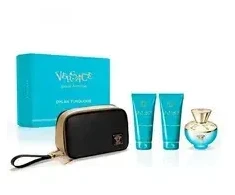 Kvepalų rinkinys moterims  Versace Dylan Torquoise (EDT, 100 ml + kūno losjonas, 100 ml + dušo želė, 100 ml + kosmetinė)