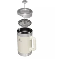 Virdulys Stanley The Stay-Hot French Press 1.4L coffee thermos in glossy cream color
