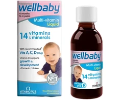 Vitabiotics Vitabiotics, Wellbaby, 14 Vitamins &amp; Minerales, Development Of Bones &amp; Muscles, Vitamins, 150 ml For Children