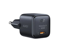 Sieninis įkroviklis Aukey PA-B1L.USB-C, 30W (juodas)