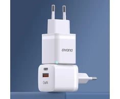 Dudao Įkroviklis jungiama į tinklą GaN 33W PPS USB-C USB-A balta