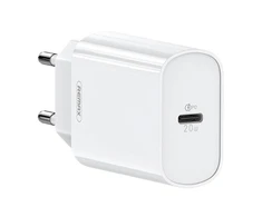 Sieninis įkroviklis Remax, RP-U70, USB-C, 20W (baltas)