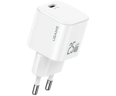 Laidinis įkroviklis USAMS JC Series CC289 25W GaN Mini Fast Charger USB-C baltos spalvos