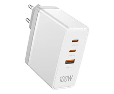 Vention Sieninis įkroviklis, ventiliacija, FEGW0-EU, 2xUSB-C, USB-A, 100W/100W/30W, GaN (balta)