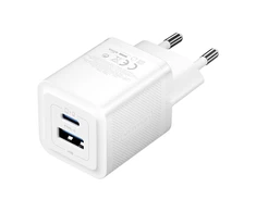 Vention Sieninis įkroviklis, ventiliacija, FEQW0-EU, USB-C + USB-A, 30W/30W, GaN (balta)
