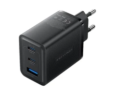 Vention Sieninis įkroviklis, ventiliacija, FERB0-EU, 2xUSB-C, USB-A, 65W/65W/30W, GaN (juoda)