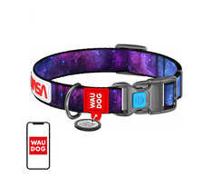 Waudog "NASA21" nailoninis šuns antkaklis su QR kodu, M dydis, plotis 20 mm