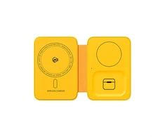 WEKOME WP-U172 - 3-in-1 belaidis įkroviklis su MagSafe for Apple iPhone, Apple Watch, and AirPods + Mirror Geltona