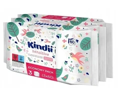 KINDII Sensitive Cleansing servetėlės kūdikiams ir vaikams 3+1 nemokamai