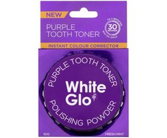 White Glo Baltas Glo Violetinė Tooth Toneris Polishing Pudra