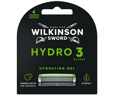 Wilkinson Sword Hydro 3 Juodas Edition keičiamos galvutės 4 vnt