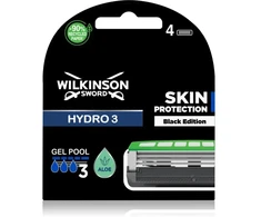 Wilkinson Sword Hydro 3 Juodas Edition keičiamos galvutės 4 vnt