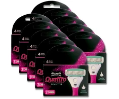 Wilkinson Sword Quattro For Women Sensitive keičiami peiliukai moteriai, 1 peiliukas