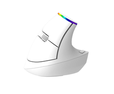 Belaidė vertikali pelė Delux M618C 2.4G 1600DPI RGB - balta