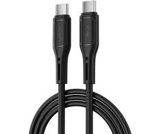 WiWU – Starlink serijos duomenų kabelis Wi-C043E USB C į USB C 30W – juodas