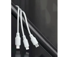 „WK Design“ USB – „micro USB“ | „Lightning“ | USB C tipo laidas 2A, 115 cm, baltas (WDC-103th baltas)