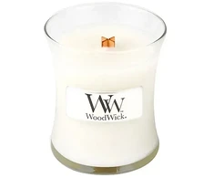 WoodWick Linen scented candle with wooden wick 85 g