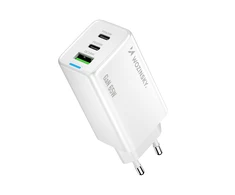 Wozinsky GaN 65W Charger su 2xUSB-C USB Ports su 65W CC kabelis – baltos spalvos