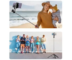 Wozinsky WC1Y3S Selfio lazdelė teleskopinis trikojis 1,3 m su telefono laikikliu – juoda