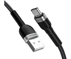 Wozinsky WNBAC2 duomenų perdavimo ir įkrovimo kabelis | USB-A į USB-C | 12W | 2m | juodas