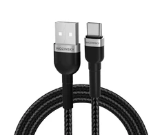 Wozinsky WNBAC2 USB-A / USB-C 2.4A kabelis 2 m – juodos spalvos