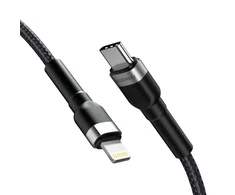 Wozinsky WNBCL1 Lightning / USB-C PD 30W kabelis 1 m – juodos spalvos
