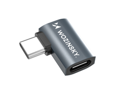 Wozinsky WPKB-01 USB-C – USB-C 40Gb/s 240W 8K OTG šoninis kampinis adapteris – pilkas