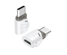 XO adapteris NB256G microUSB - USB-C baltos spalvos