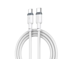 XO kabelis NB208B PD USB-C - USB-C 1,0m 60W baltos spalvos