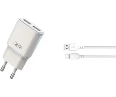 XO L92C kelioninis įkroviklis | 12 W | USB-C | su pridėtu USB-C–USB-C laidu | baltas