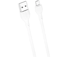 XO kabelis NB200 USB - microUSB 1,0m 2.1A baltos spalvos