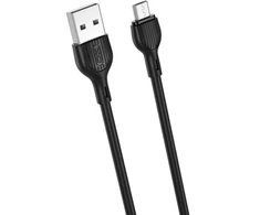 XO kabelis NB200 USB - microUSB 1,0m 2.1A juodos spalvos
