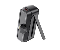 XO power bank mini PR244 20W 5000 mAh su Lightning jungtimi juodos spalvos