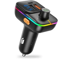 XO transmitter FM BCC09 Bluetooth MP3 car charger 25W juodos spalvos