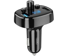 XO FM moduliatorius BCC02 Bluetooth MP3 automobilinis įkroviklis 15W juodos spalvos
