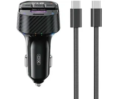 XO transmiter BCC17 FM ład. sam. 30W Bluetooth juoda + kabelis USB-C/USB-C