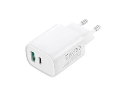 XO wall charger CE29 PD 20W 1x USB-C 1x USB baltas
