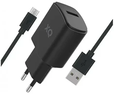 XQISIT kelioninis įkroviklis | 12 W | USB-A, USB-C | su pridedamu USB-A–USB-C laidu | juodas