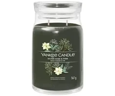 Yankee Candle Signature kvapni žvakė stiklinėje, maža, Sidabrinis Sage &amp; Pine, 110 g
