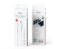 USB kabelis Yesido Kabelis CA120 18W USB-C 1m PVC 2A BALTA