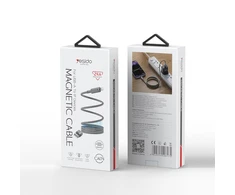 „Yesido“ magnetas. Laidas CA174 12W USB-iP 1m 2.4A, pilkas